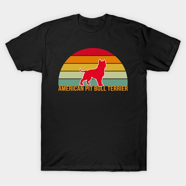 American Pit Bull Terrier Vintage Silhouette T-Shirt by seifou252017